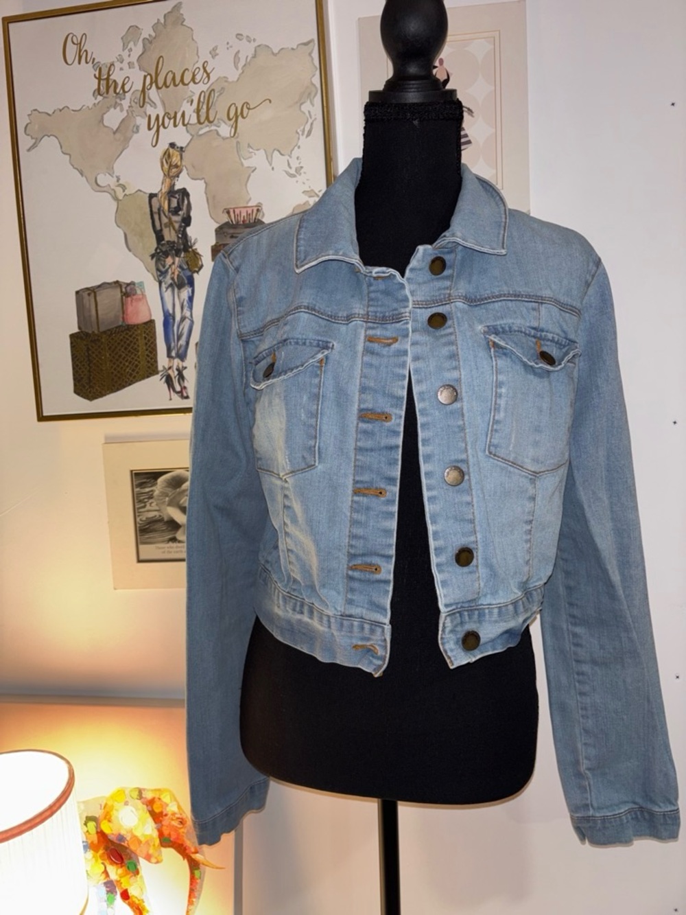 life in progress Light Wash Cropped Denim Jacket